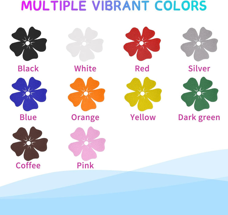 10 Pack, Puff Vinyl Heat Transfer - Assorted Colors Iron on Vinyl, 12"x10", 3D Puffy Heat Transfer Vinyl for T-Shirts