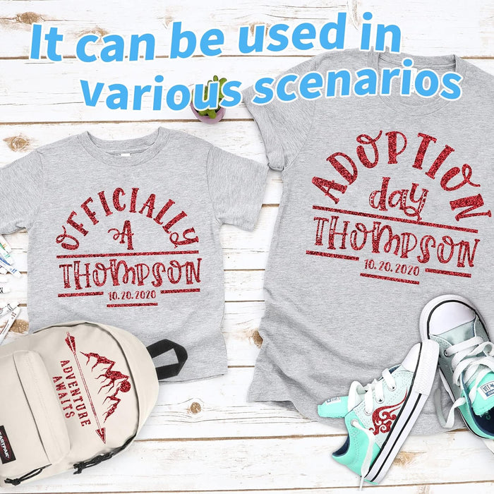 8 Pack, Glitter HTV Heat Transfer Vinyl,12" x 10" Glitter HTV Vinyl Sheets f- Iron on Vinyl for T-Shirts Fabric