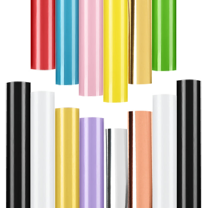 14 pcs, 12" x 12" Glossy Permanent Vinyl Sheets