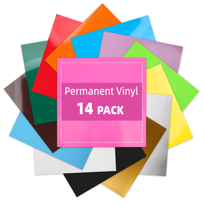 14 pcs Glossy& Matte Adhesive Vinyl Sheets Bundle - 12*12