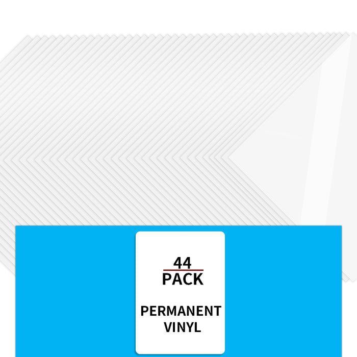 44 Pack, Black / White Permanent Vinyl Sheets , Glossy & Matte, 12” x 12”