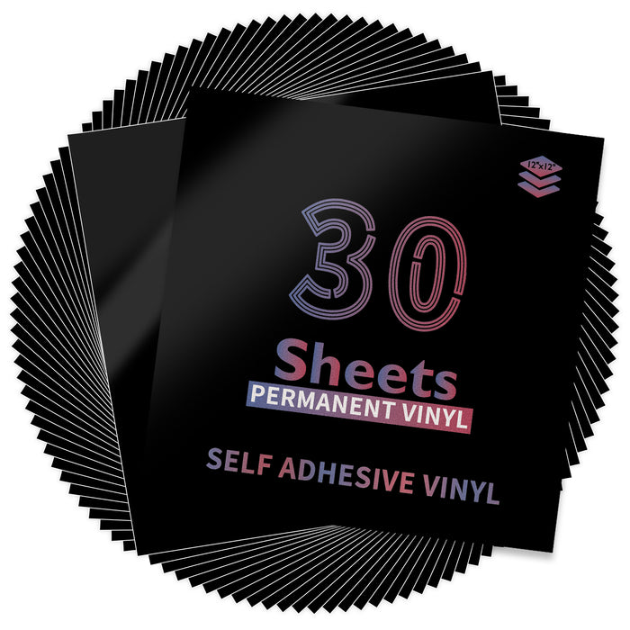 Glossy Adhesive Vinyl Sheets - 12*12, 30packs