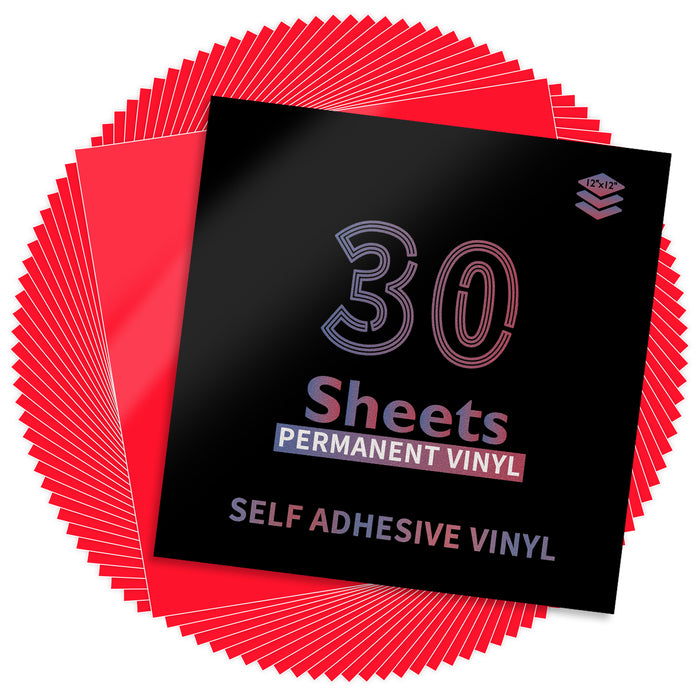 Glossy Adhesive Vinyl Sheets - 12*12, 30packs