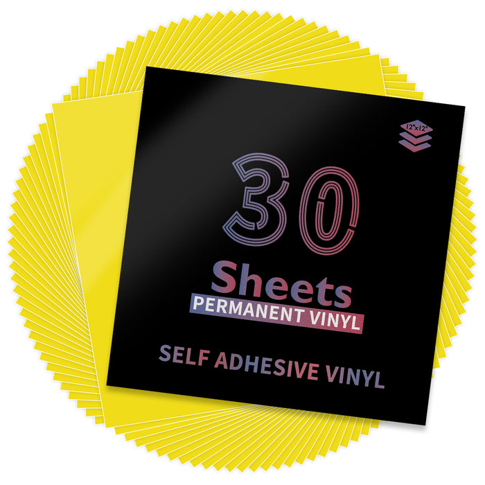 Glossy Adhesive Vinyl Sheets - 12*12, 30packs