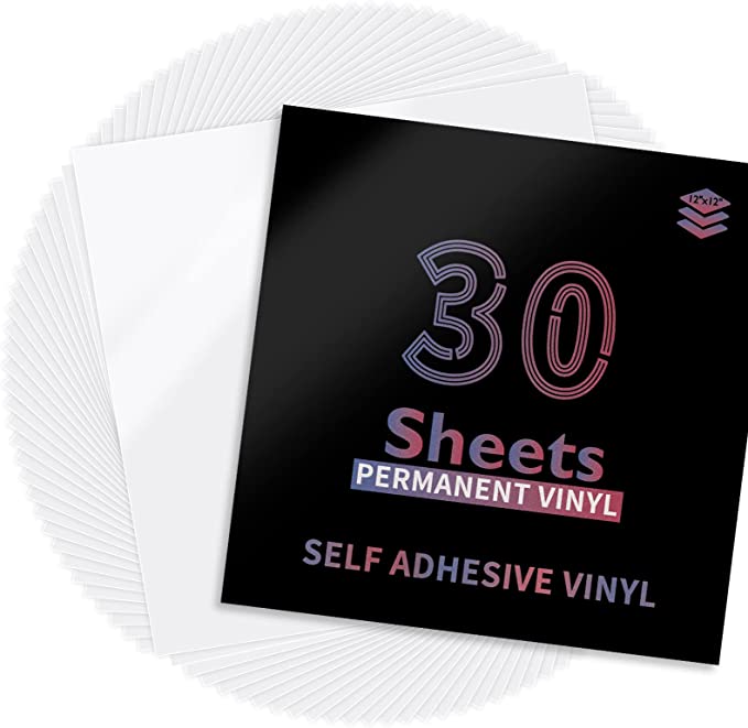Glossy Adhesive Vinyl Sheets - 12*12, 30packs