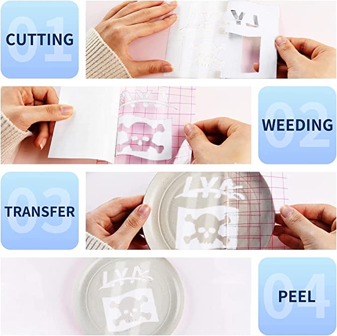 Glossy Adhesive Vinyl Sheets - 12*12, 30packs