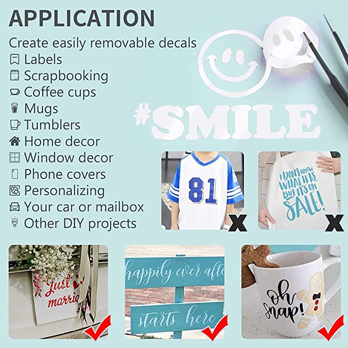 Glossy Adhesive Vinyl Sheets - 12*12, 30packs