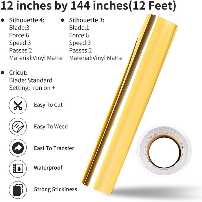Light Metal Material Vinyl Rolls - 12*12 FT