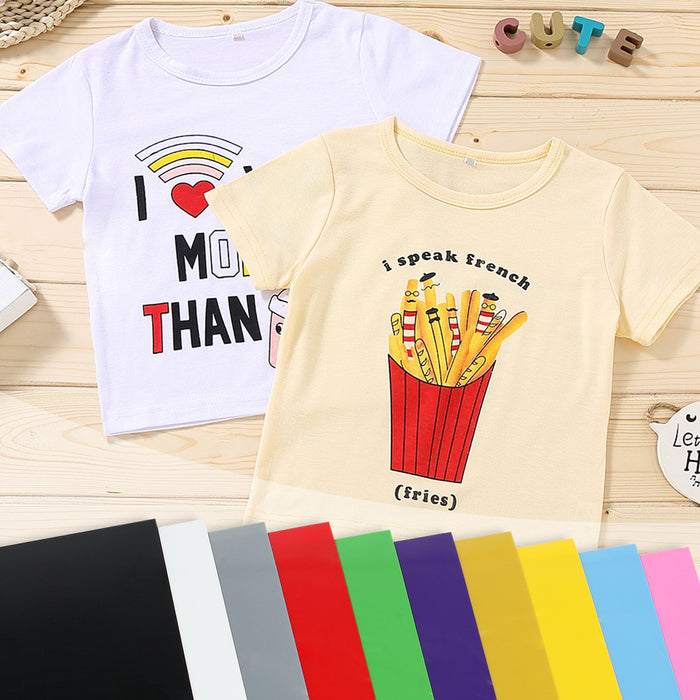 50 Pack of 22 Colors HTV Heat Transfer Vinyl Bundle, 12" x 10"