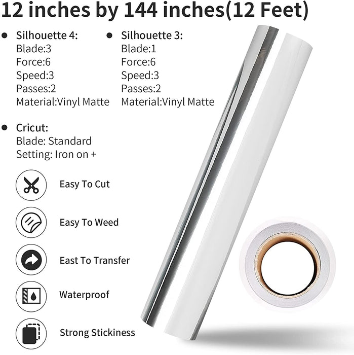 Light Metal Material Vinyl Rolls - 12*12 FT