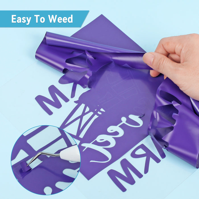 50 Pack of 22 Colors HTV Heat Transfer Vinyl Bundle, 12" x 10"