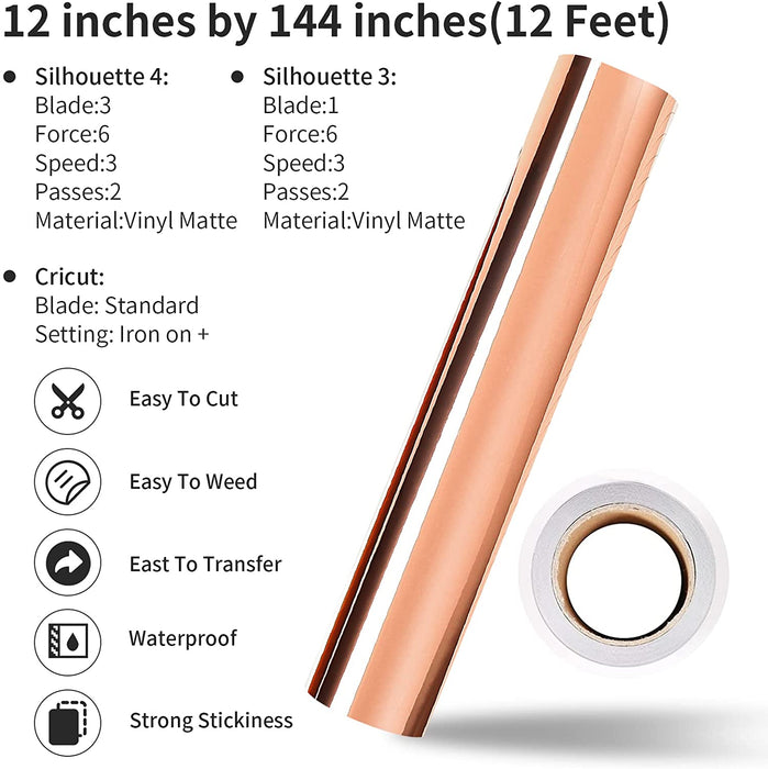 Light Metal Material Vinyl Rolls - 12*12 FT