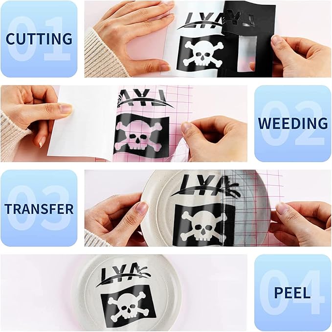44 Pack, Black / White Permanent Vinyl Sheets , Glossy & Matte, 12” x 12”