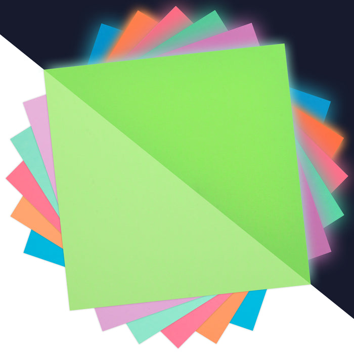 6 Sheets Glow in The Dark Vinyl, Multi Luminous Color Permanent Adhesive Vinyl