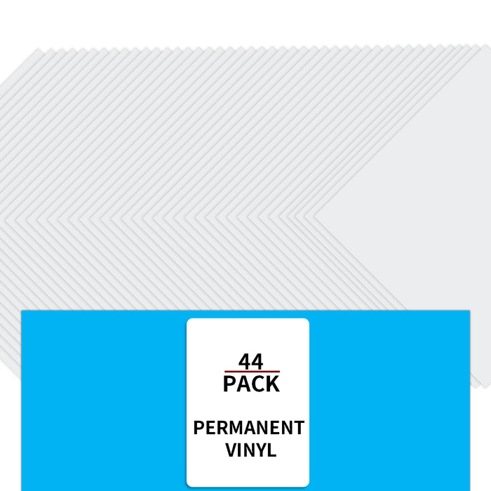 44 Pack, Black / White Permanent Vinyl Sheets , Glossy & Matte, 12” x 12”