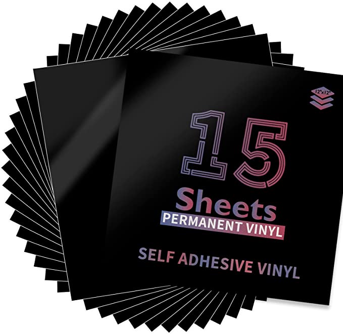 Glossy Adhesive Vinyl Sheets - 12*12, 15packs
