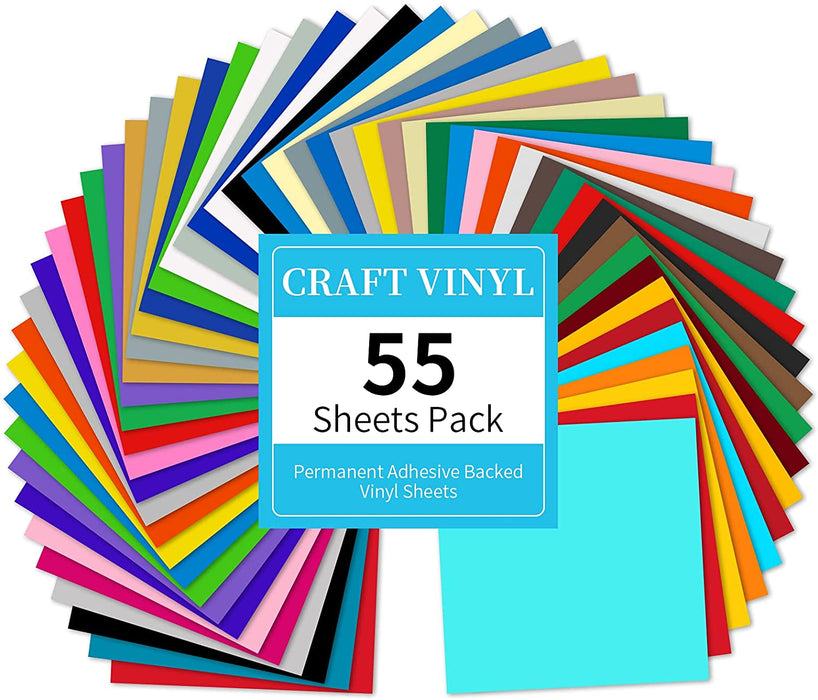 Self Adhesive Vinyl Bundle, Matte & Glossy, 12" x 12", 55pcs