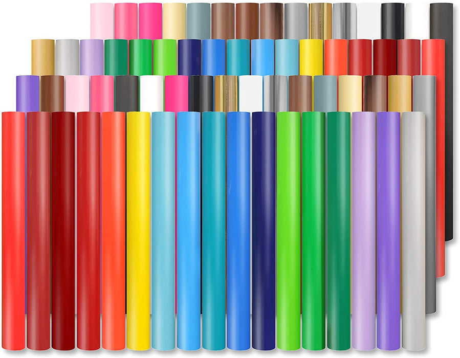 65pcs Glossy& Matte Adhesive Vinyl Sheets Bundle - 12*12