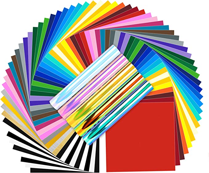 65+5 Self Adhesive Vinyl Bundle, Holographic & Glossy, 12" x 12"