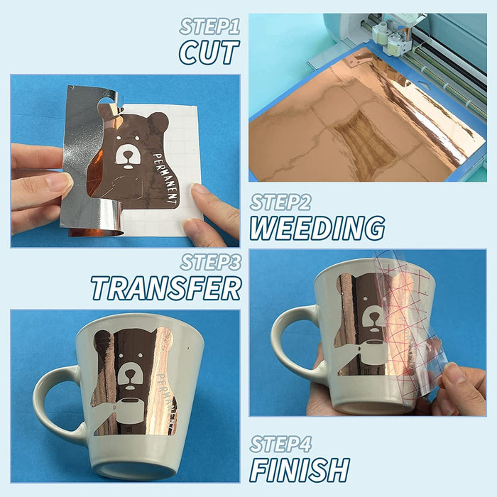 Light Metal Material Vinyl Roll,  Metallic Permanent Adhesive Vinyl  - 12*6 FT