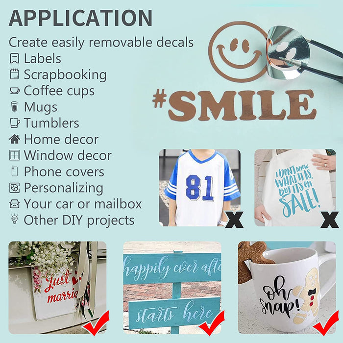 Light Metal Material Vinyl Roll,  Metallic Permanent Adhesive Vinyl  - 12*6 FT