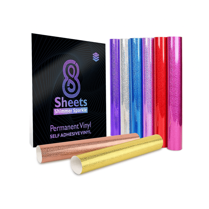 8packs, Sparkle Shimmer Sparkle Adhesive Vinyl Sheets - 12"x12"