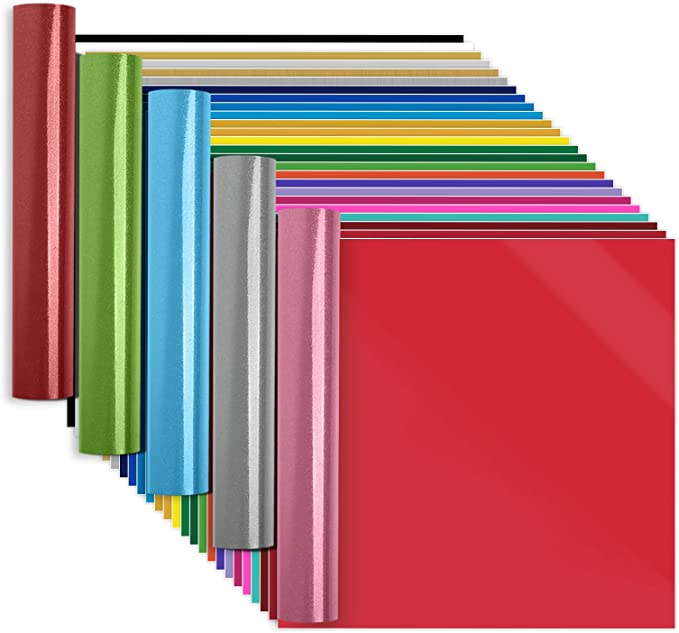 Glossy & Matte Metallic Adhesive Vinyl Sheets - 12*12, 25+5packs