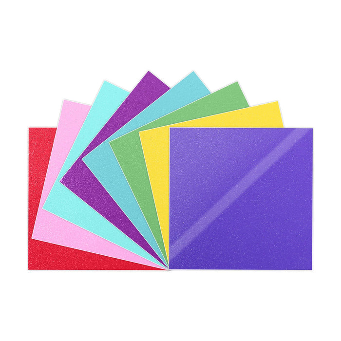 Glitter Adhesive Vinyl Sheets - 12*12, 8packs, mixed colors