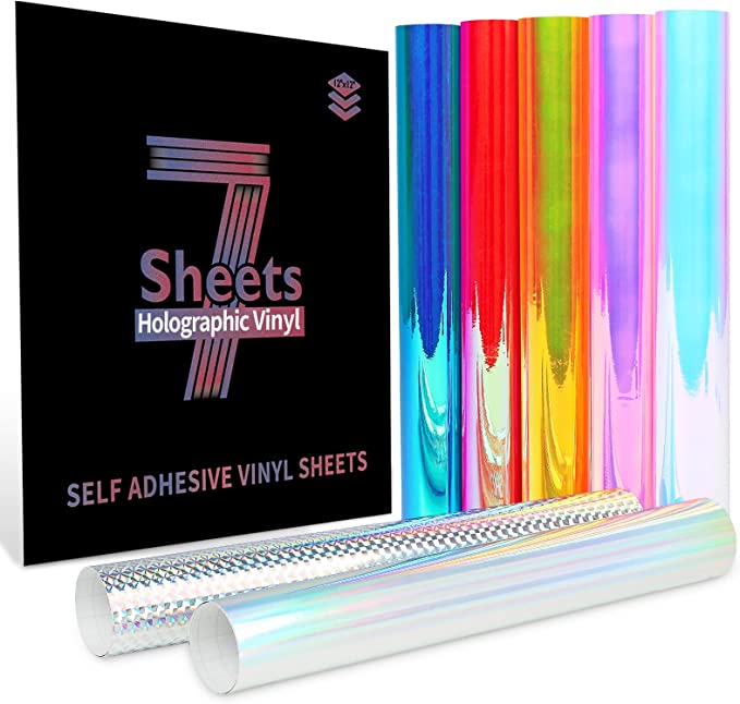 Holographic Adhesive Vinyl Sheets - 12*12, 7packs