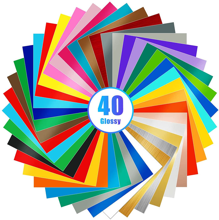 Self Adhesive Vinyl Bundle, Matte & Glossy, 12" x 12", 40/80pcs