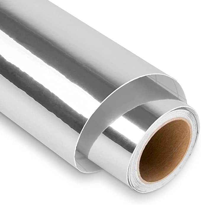 Light Metal Material Vinyl Roll,  Metallic Permanent Adhesive Vinyl  - 12*6 FT