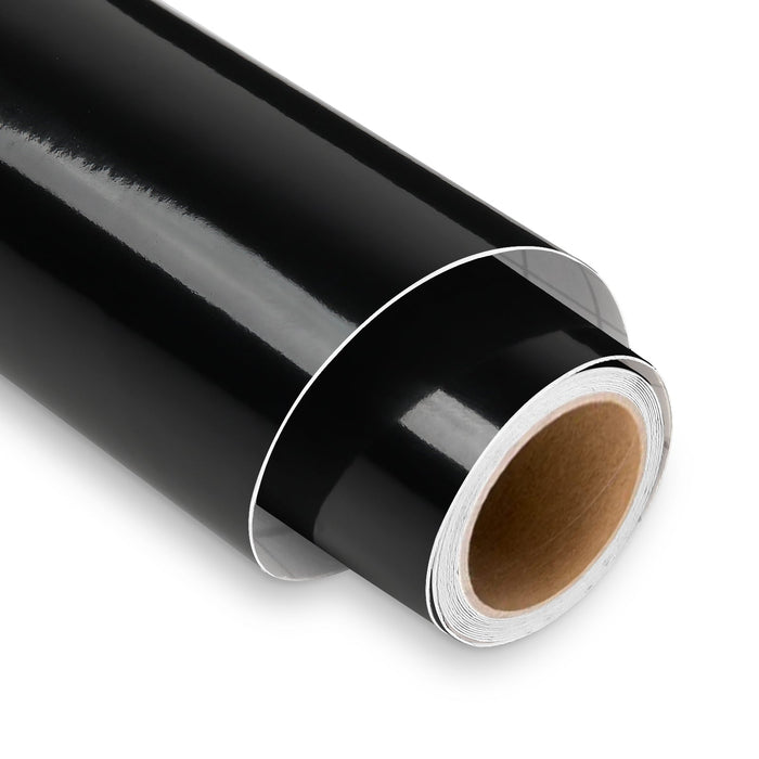 Glossy Permanent Vinyl Rolls - Color Black, Color White - 6fts