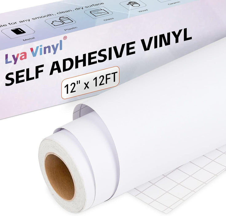 Black / White Permanent Vinyl Rolls, Glossy & Matte, 12" x 12 FT