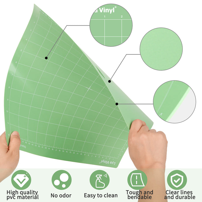 8Packs of Cutting Mat for Craft Vinyl, Standard Grid from Lya Vinyl