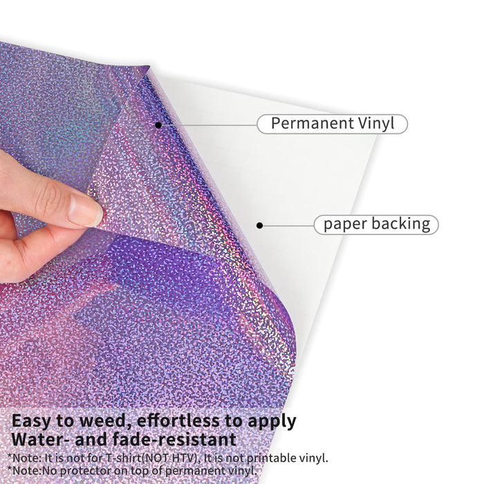 Glitter Adhesive Vinyl Sheets - 12*12, 8packs, mixed colors