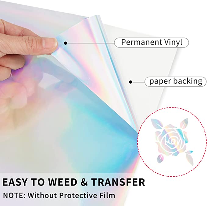 Lya Vinyl 70 Packs Permanent Vinyl Bundle, Glossy & Holographic, Self  Adhesive Vinyl Sheets for Cricut & Silhouette 