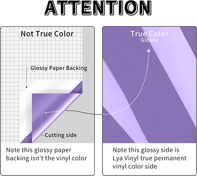 Glossy Permanent Vinyl Rolls in 9 Vibrant Colors - 50fts